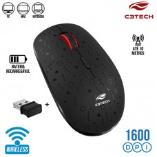 Mouse sem Fio 1600Dpi M-W90BK C3 Tech - Preto
